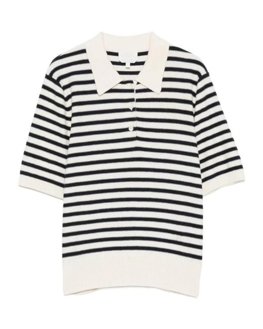 A.P.C. Natural Striped Polo Top
