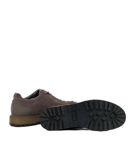 Stone Island Brown Lace-Up Suede Sneakers for men