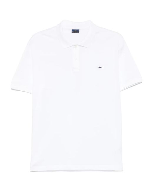 Paul & Shark White Short Sleeved Polo Shirt for men