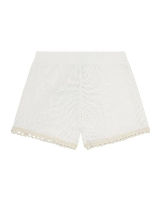 Stella McCartney White Crochet-Trimmed Cotton Shorts
