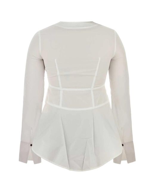 Co. White Long Sleeve Peplum Top