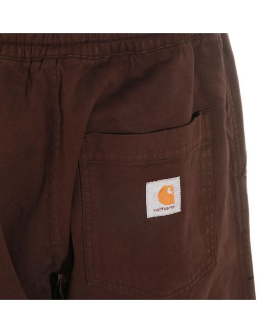 Carhartt Brown Wip Elastic-Waist Straight-Leg Pants for men