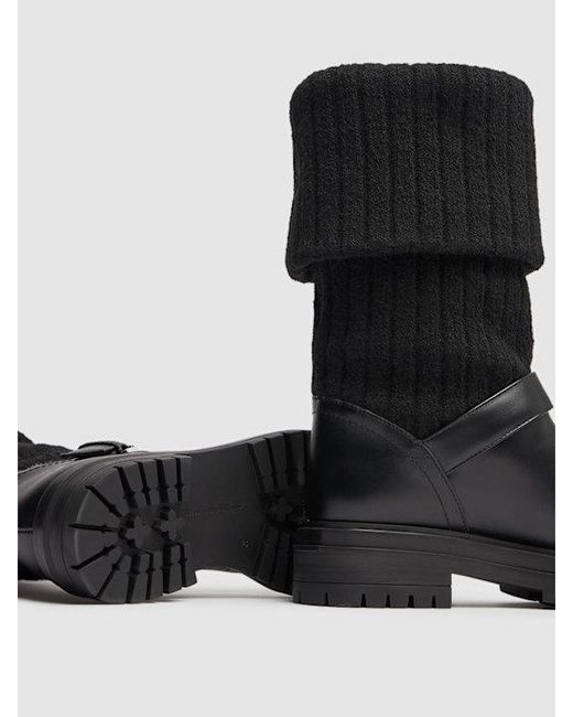 Gianvito Rossi Black Knitted Spliced Short Boots