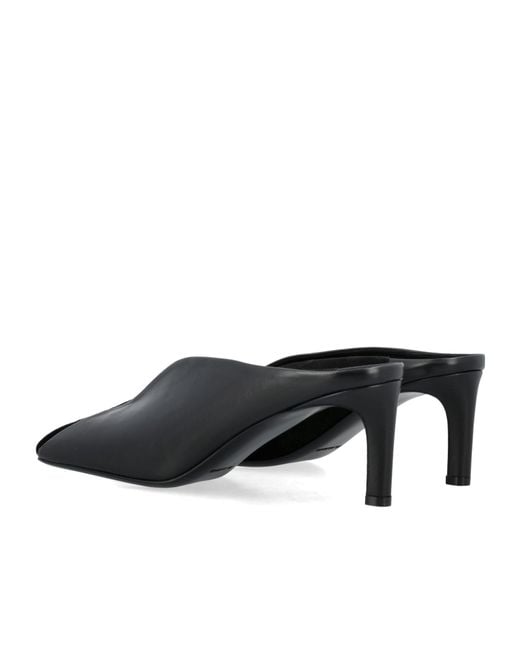 Jil Sander Black Square-Toe High-Heel Mules