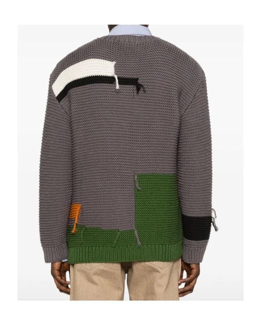 YMC Gray Patchwork Sweater for men