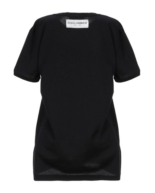 Dolce & Gabbana Black Solid Color Crew Neck Short Sleeve Top
