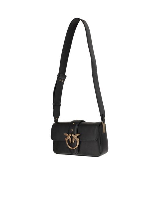 Pinko White Love One Logo Plaque Crossbody Bag
