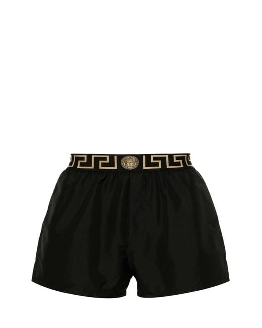 Versace Black Wide-Leg Swimming Trunks for men