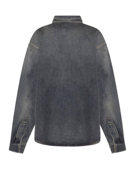 Balenciaga Gray Sun Bleached Denim Shirt