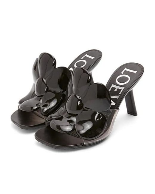 Loewe Black Petal Flower Sandal