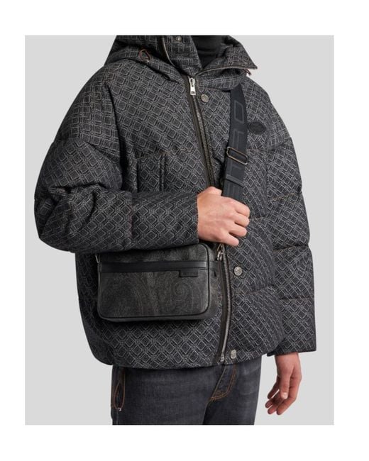 Etro White Small Paisley-Printed Zipped Crossbody Bag for men