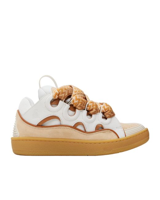 Lanvin Pink Curb Leather Sneakers for men
