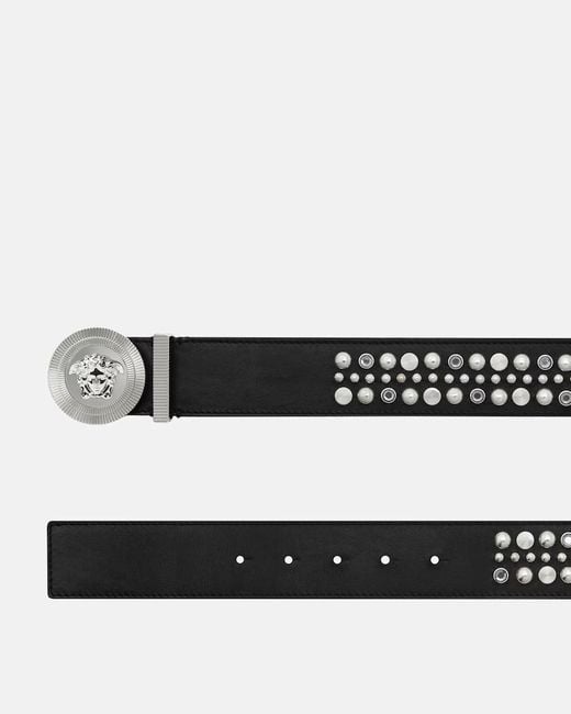 Versace White Medusa Biggie Embellished Belt for men