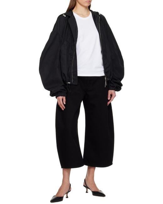 The Attico Black The Zip-Up Hooded Jacket