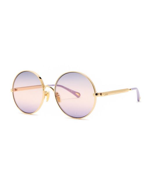 Chloé Pink Round-Frame Sunglasses