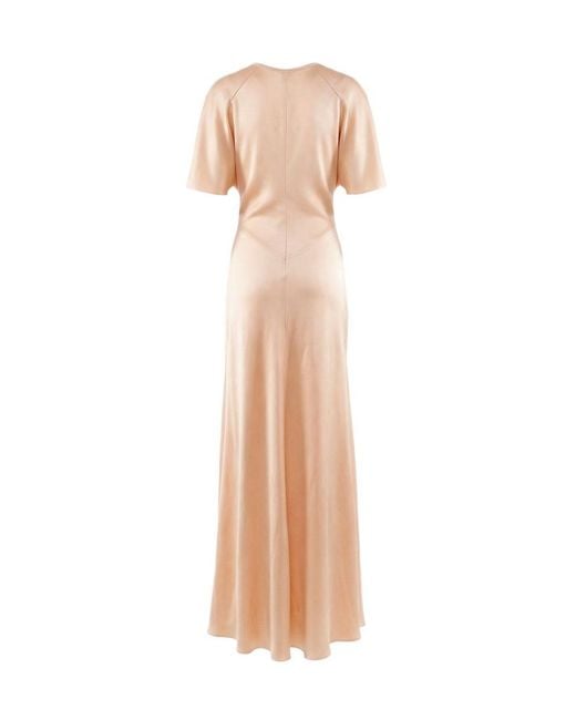 Victoria Beckham Natural Isabella Draped Gown