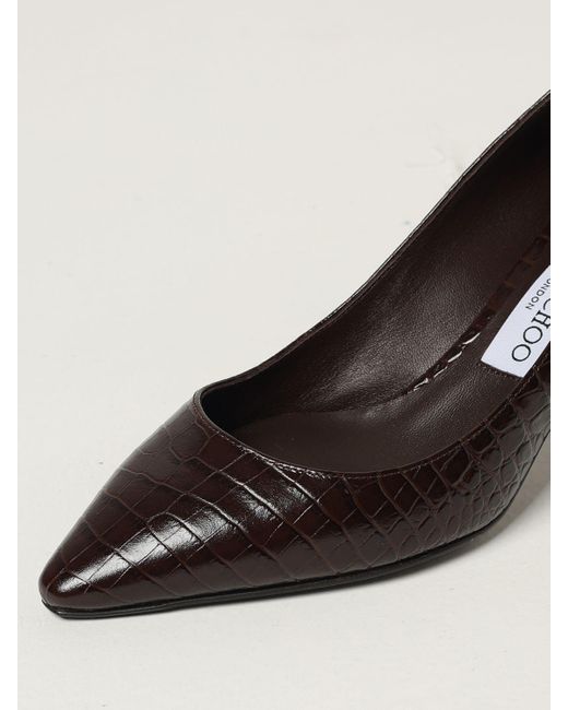 Jimmy Choo Brown 60 Romy Embossed Pumps