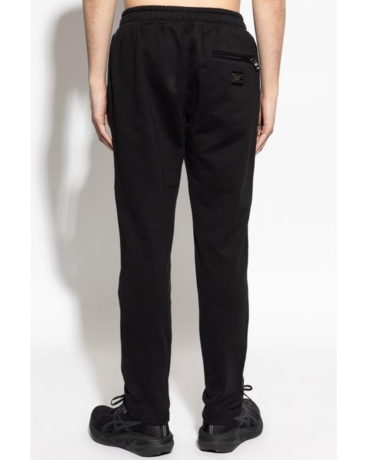 Dolce & Gabbana Black Elastic Waist Sweatpants for men