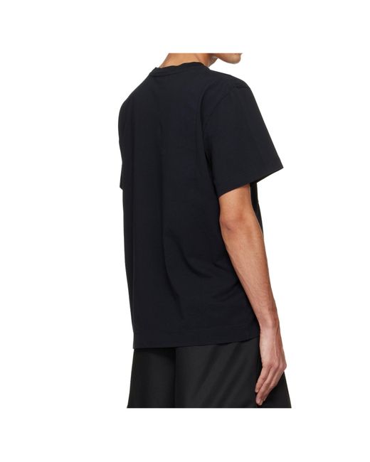 Simone Rocha Black Poppy-Print T-Shirt for men