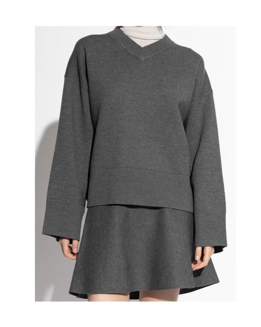 Samsøe & Samsøe Gray Salula V-Neck Sweater