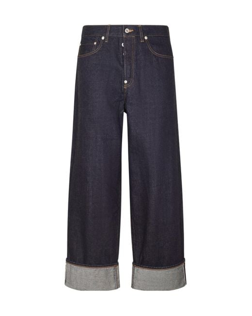 KENZO Blue Turn-Up Hem Jeans for men