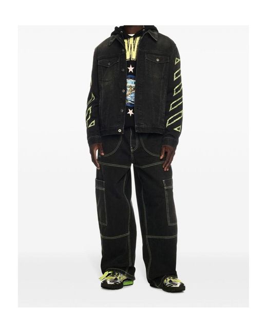 Off-White c/o Virgil Abloh Black Irregular Cargo Jeans for men