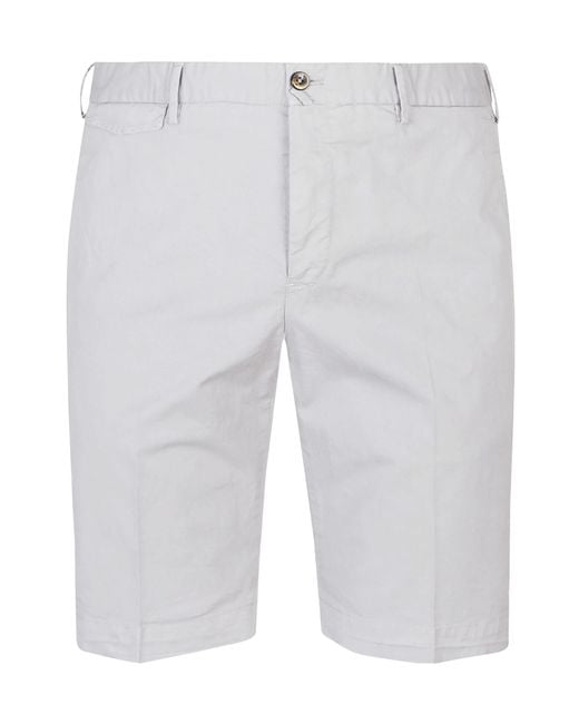 Pt Pantaloni Men's Gray Knee-Length Bermuda Shorts