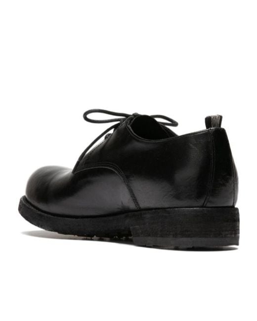 Officine Creative Black Leather Derby Shoes for men