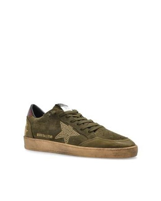Golden Goose Deluxe Brand Green Ballstar Studded Star Sneakers for men