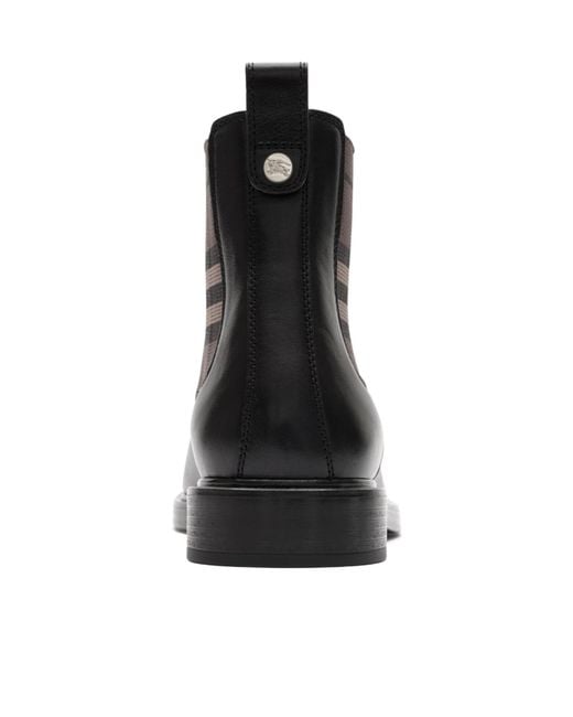 Burberry Black Pembroke Checked Ankle Boots for men