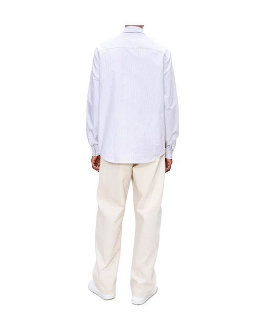 A.P.C. Blue Striped Buttoned Shirt for men