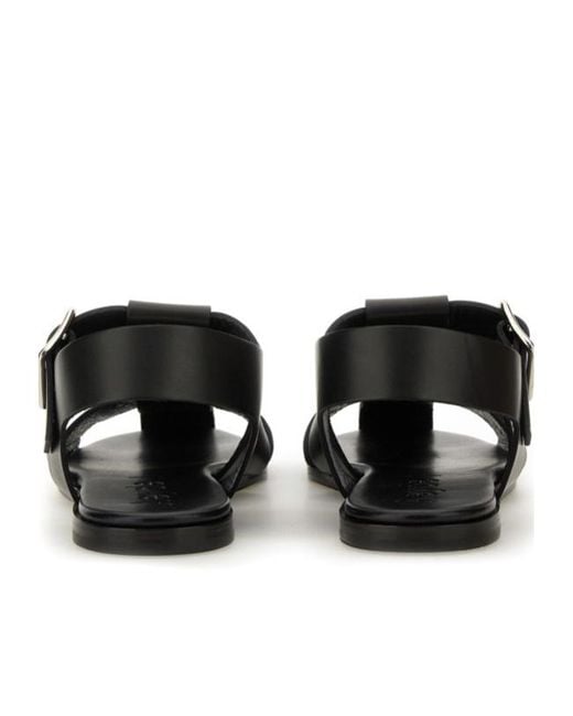 Aeyde Black Buckle Fastened Cut Out Sandals