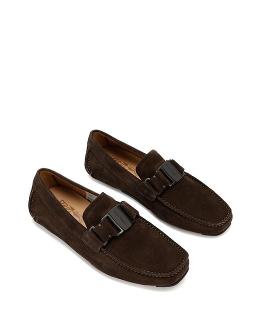 Ferragamo Brown Buckle Business Casual Shoes for men