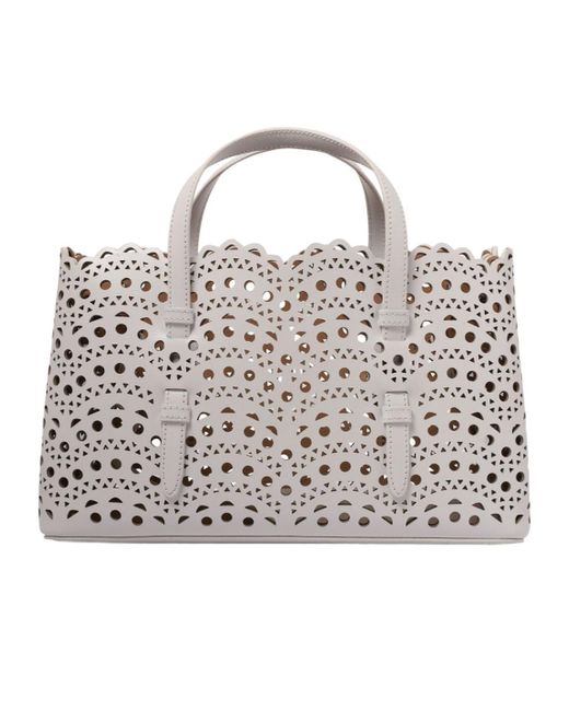 Alaïa Metallic Alaïa Vienne Perforated Open Top Handbag