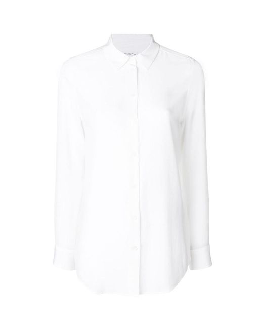 Equipment White Button-Up Long Sleeve Top