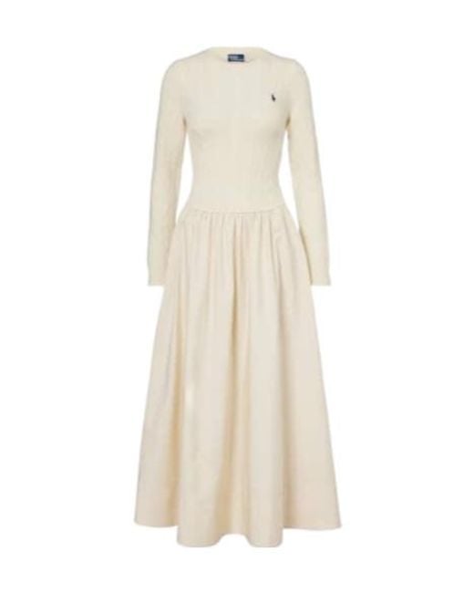 Polo Ralph Lauren Natural Cotton And Wool-Blend Maxi Dress