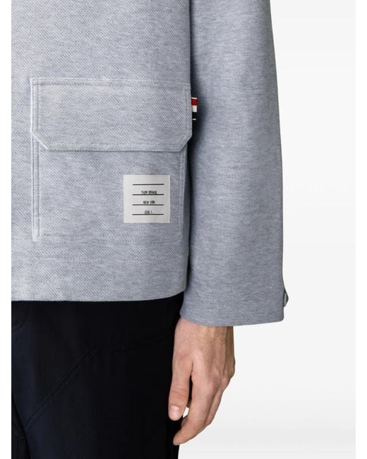Thom Browne Gray Double Face Tech Twill Oversized Armband Parka for men