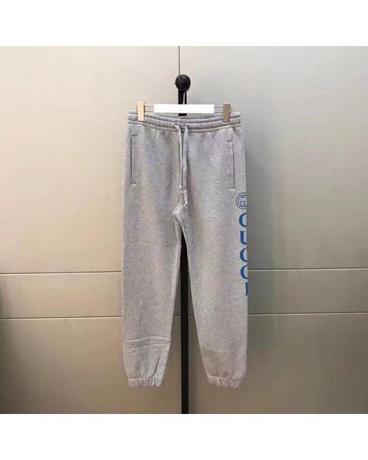 Gucci Gray Logo Jogging Trousers for men