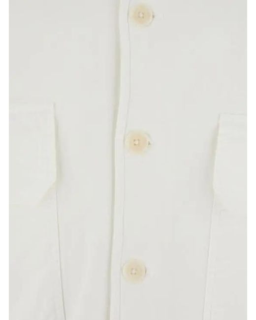 C P Company White High Neck Button Sweater for men