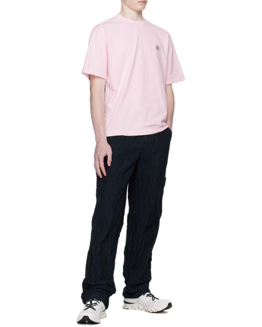 Stone Island Pink Regular-Fit Short-Sleeve T-Shirt With Compass Patch for men