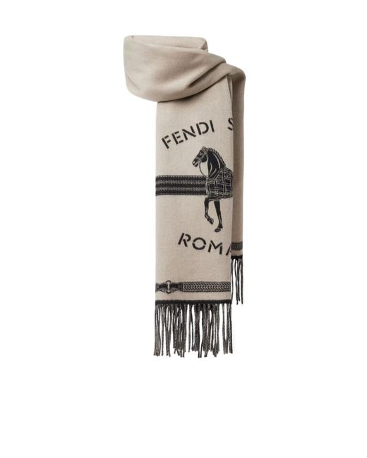 Fendi White Selleria Scarf