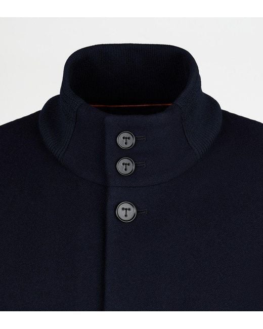 Tod's Blue Button-Up Bomber Jacket for men