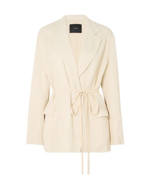 Joseph Natural Gibellina Amelot Belted Jacquard Blazer
