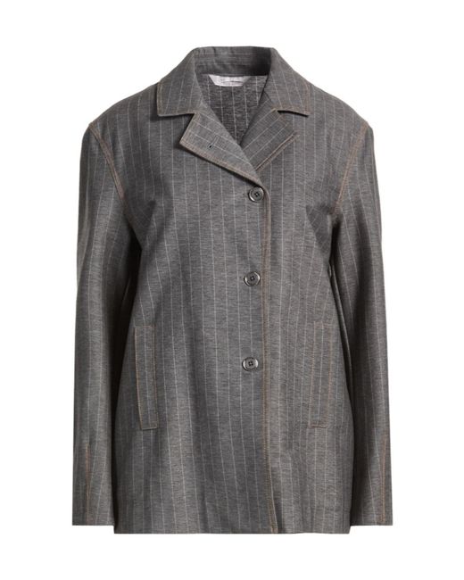 Max Mara Gray Striped Suit Jacket
