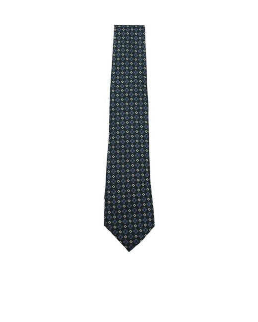 Canali Blue Geometric Pattern Tie for men