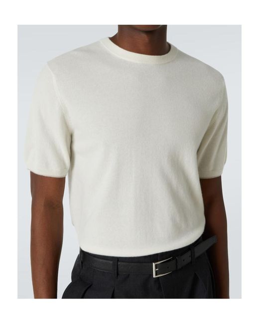arch4 White Ribbed Round-Neck Sweater for men