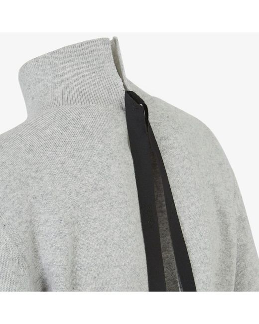Fendi Gray Long-Sleeved Knitted Jumper