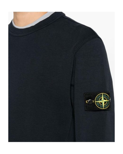 Stone Island Black Crew-Neck Sweatshirt for men