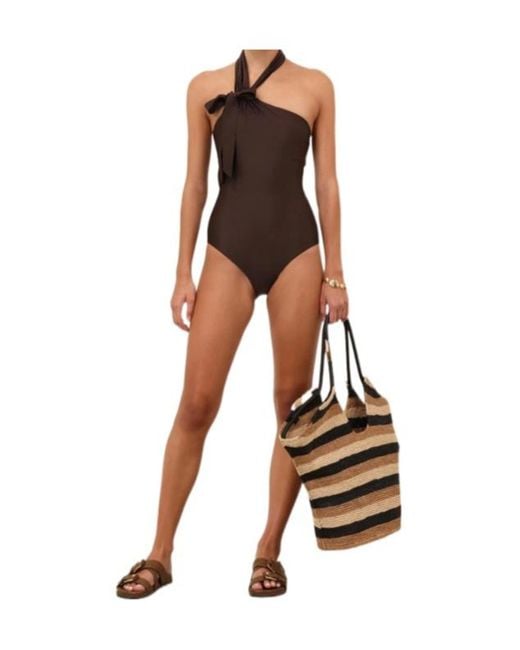 Zimmermann Brown Awaken Tie Neck 1Pc Bathing Suit
