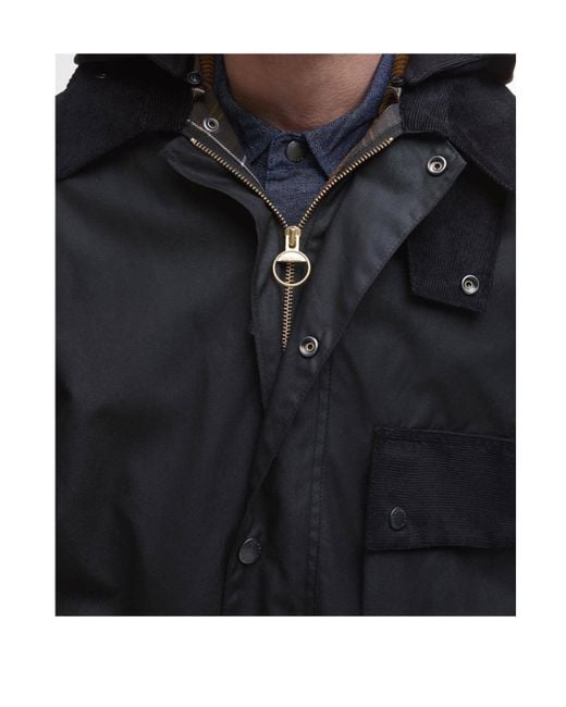 Barbour Black Modified Solway Waxed Jacket for men